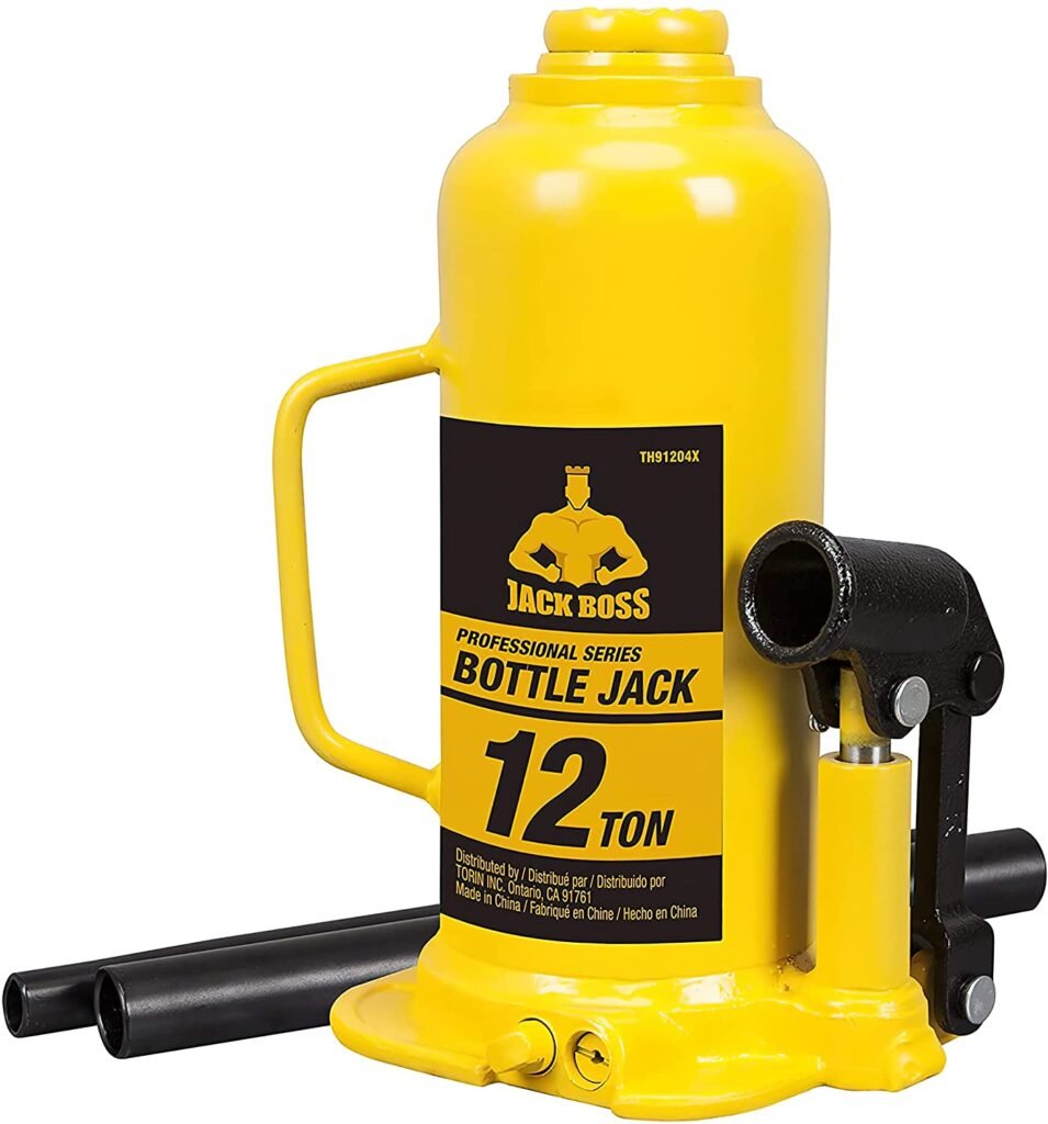 JackBoss 12 Ton 24000 LBs Capacity Hydraulic Welded Bottle Jack